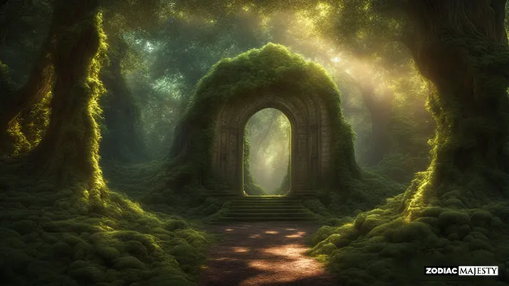 You stumble upon a hidden door in the forest